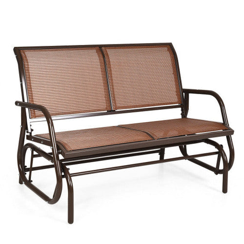 Load image into Gallery viewer, Swing Glider Chair 48 Inch Loveseat Rocker Lounge Backyard-Brown
