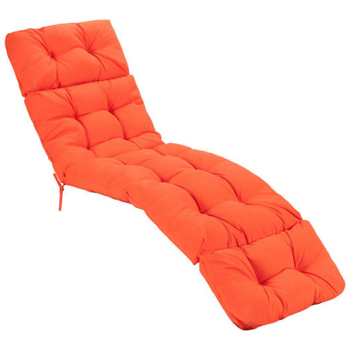 Load image into Gallery viewer, Outdoor Lounge Chaise Cushion with String Ties for Garden Poolside-Orange
