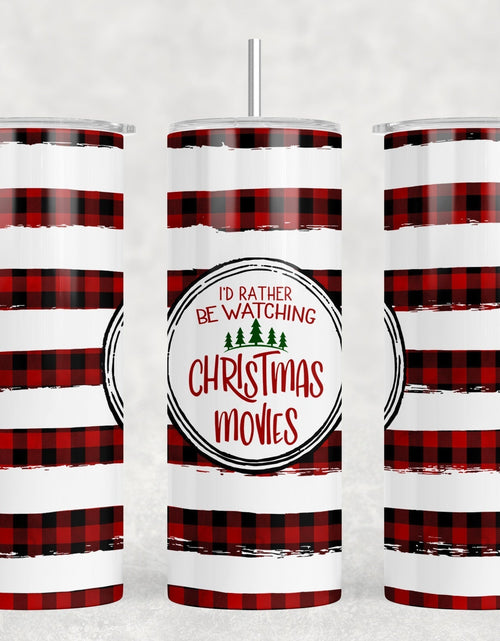 Load image into Gallery viewer, I'd Rather Be Watching Christmas Movies|Skinny Tumbler|Optional Bluetooth Speaker| Speaker Color Varies by Rowdy Ridge Co
