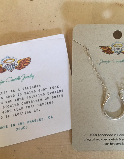 Load image into Gallery viewer, Lucky Horseshoe Charm Necklace by Jennifer Cervelli Jewelry
