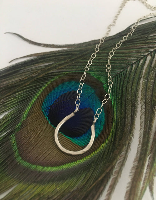 Load image into Gallery viewer, Lucky Horseshoe Charm Necklace by Jennifer Cervelli Jewelry
