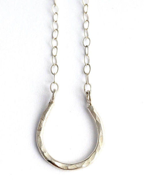 Load image into Gallery viewer, Lucky Horseshoe Charm Necklace by Jennifer Cervelli Jewelry
