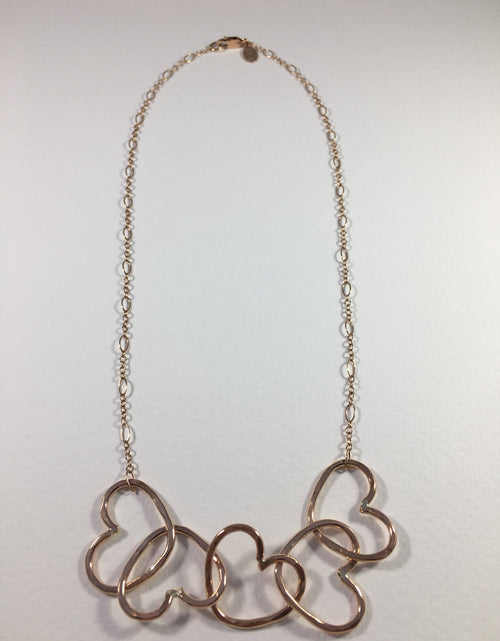 Load image into Gallery viewer, Five Hearts Linked Necklace by Jennifer Cervelli Jewelry
