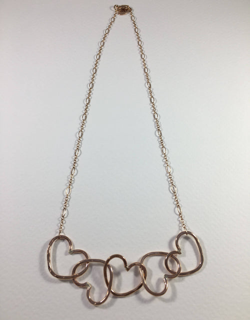 Load image into Gallery viewer, Five Hearts Linked Necklace by Jennifer Cervelli Jewelry
