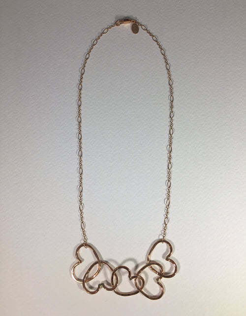 Load image into Gallery viewer, Five Hearts Linked Necklace by Jennifer Cervelli Jewelry
