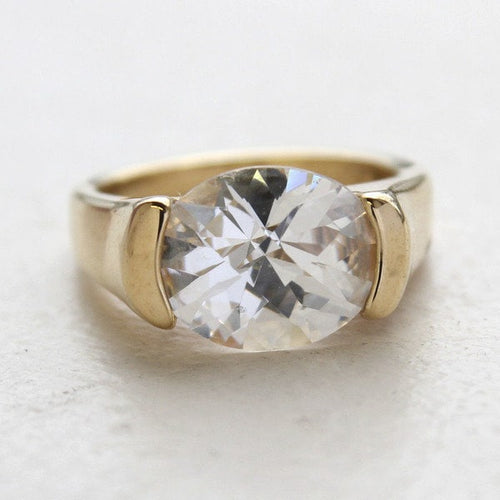 Load image into Gallery viewer, Vintage Ring Amethyst Swarovski Crystal Ring 18k White Gold Silver  R4668 by PVD Vintage Jewelry
