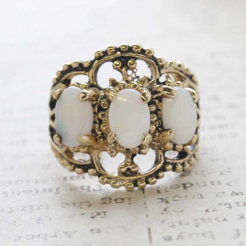 Load image into Gallery viewer, Vintage Ring Austrian Crystal Cocktail Ring Antique 18k Gold Womans Jewelry by PVD Vintage Jewelry
