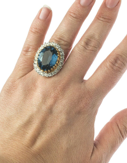 Load image into Gallery viewer, Vintage Women's Statement Crystal Cocktail Ring 18k Gold Electroplated by PVD Vintage Jewelry
