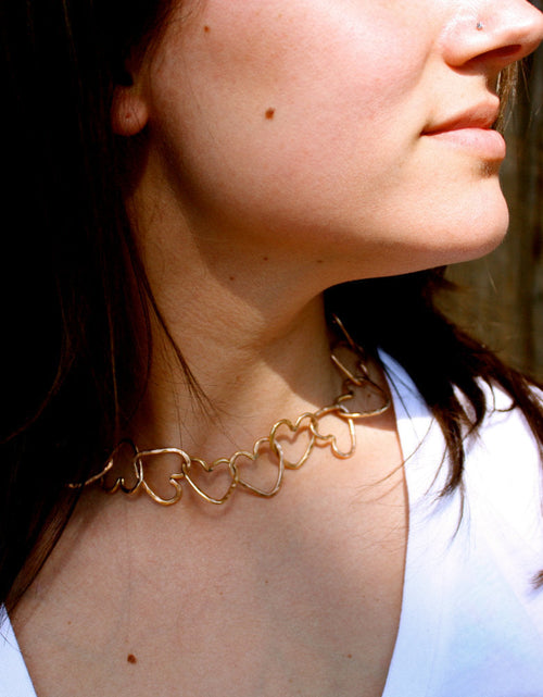 Load image into Gallery viewer, Linked Heart Chakra Necklace by Jennifer Cervelli Jewelry
