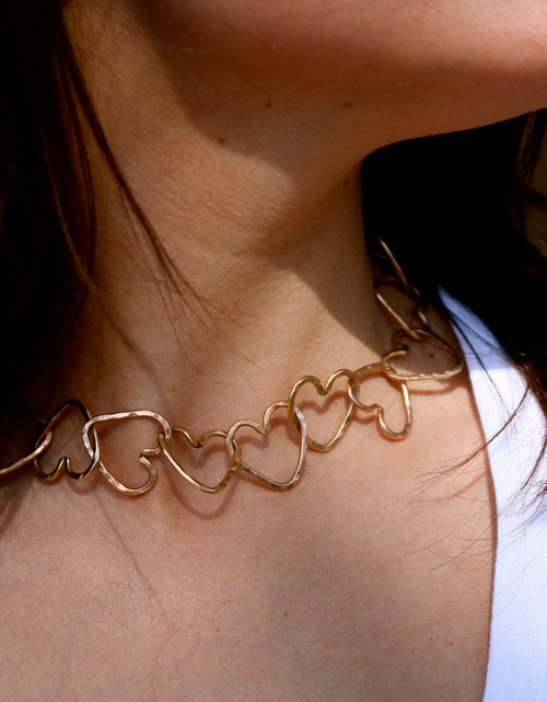 Load image into Gallery viewer, Linked Heart Chakra Necklace by Jennifer Cervelli Jewelry

