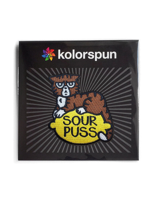 Load image into Gallery viewer, Sourpuss Cat Patch by Kolorspun
