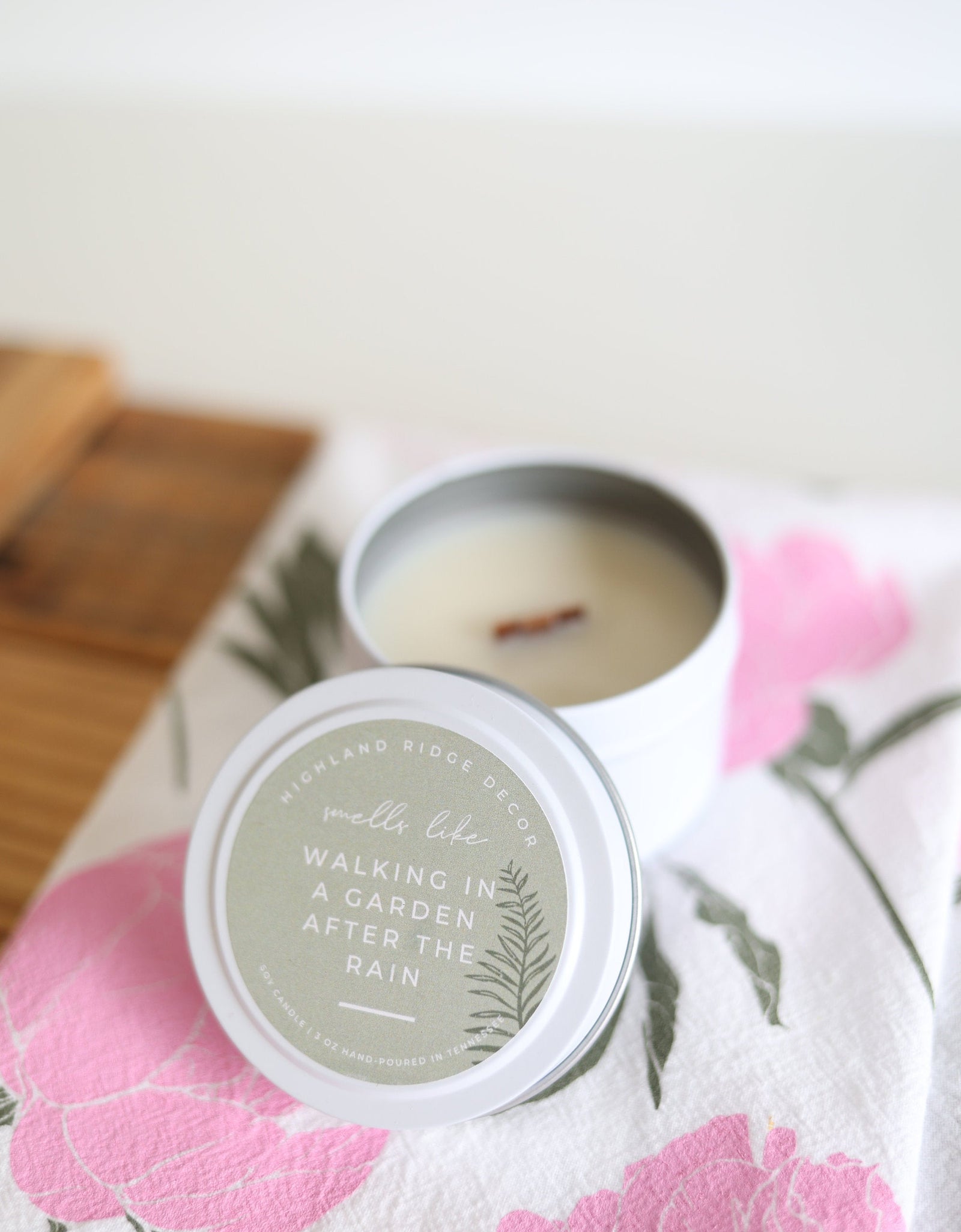 "Walking In A Garden After The Rain" Candle Tin by Jubilee Trading Company