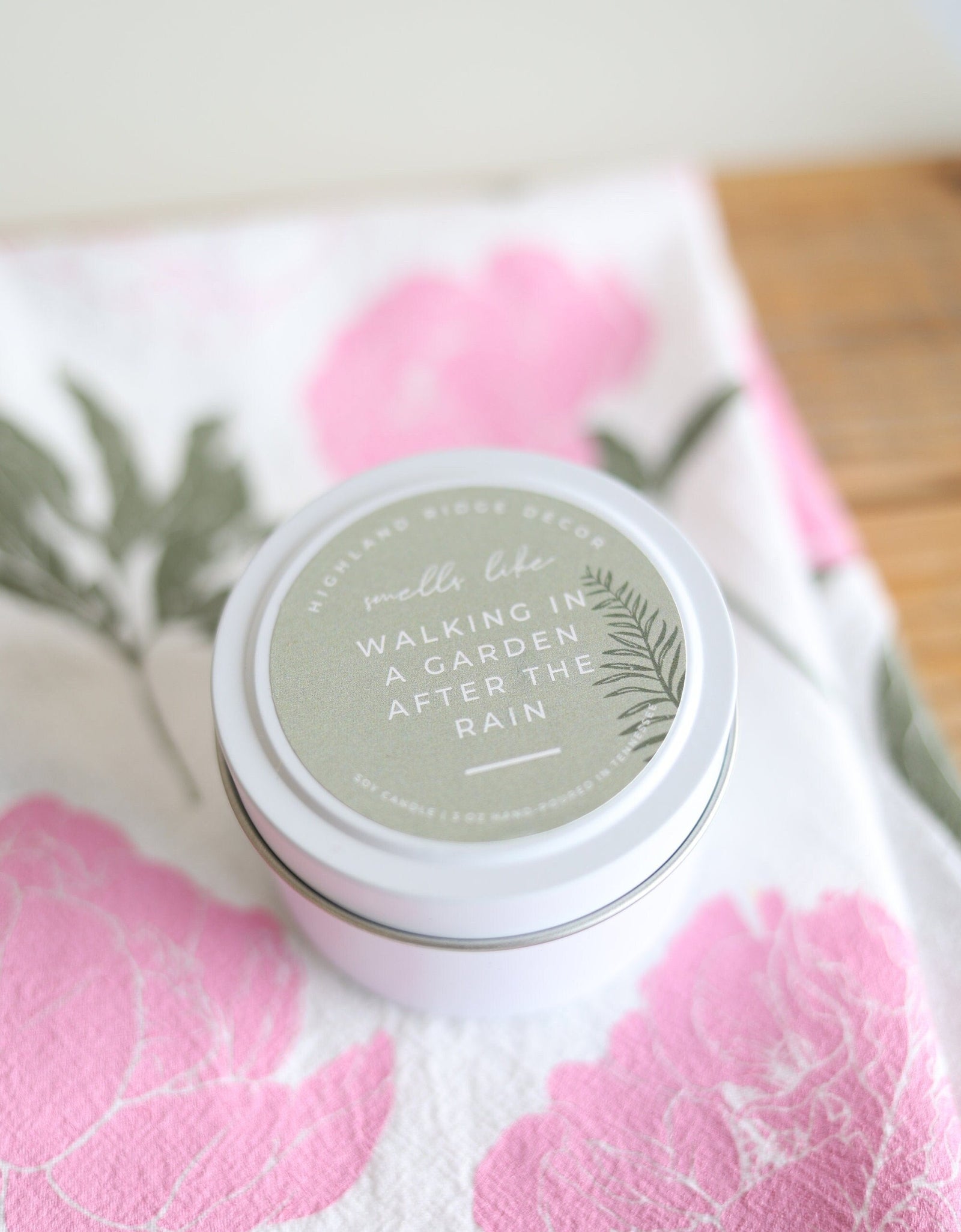 "Walking In A Garden After The Rain" Candle Tin by Jubilee Trading Company