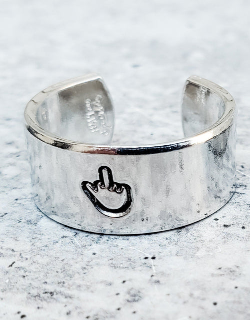 Load image into Gallery viewer, Middle Finger Wide Band Ring by Salt and Sparkle
