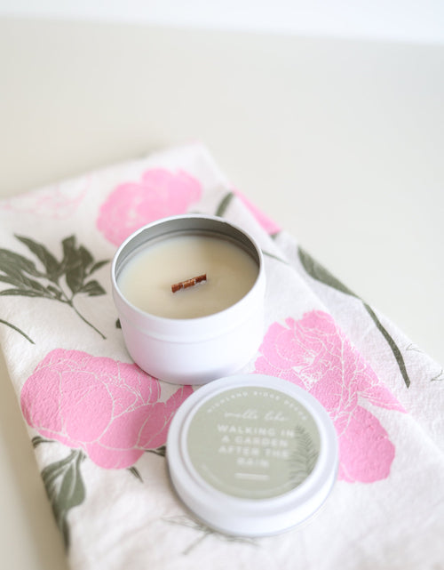 Load image into Gallery viewer, "Walking In A Garden After The Rain" Candle Tin by Jubilee Trading Company
