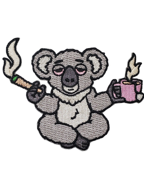 Load image into Gallery viewer, High Koala Tea Pun Patch by Kolorspun
