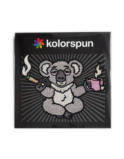 Load image into Gallery viewer, High Koala Tea Pun Patch by Kolorspun
