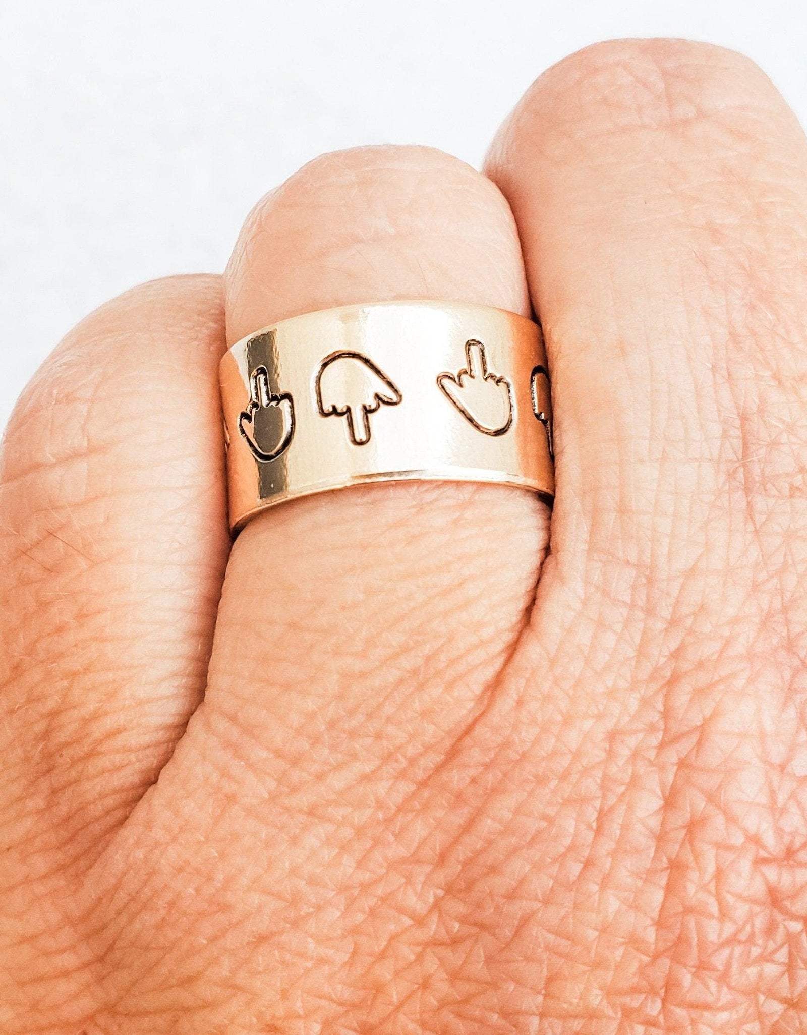 Middle Finger Wide Band Ring by Salt and Sparkle