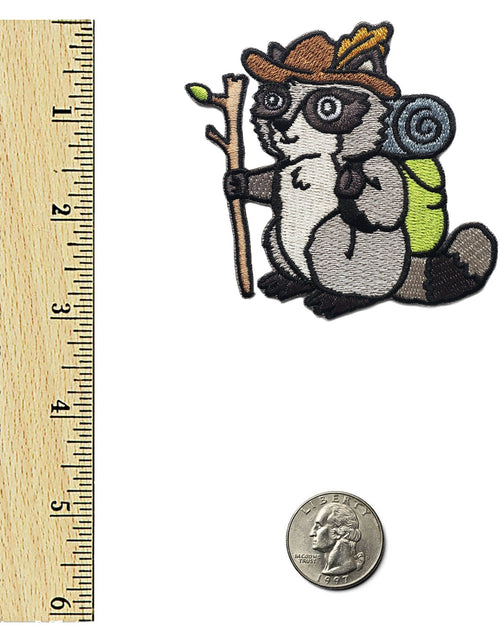 Load image into Gallery viewer, Raccoon Hiker Patch by Kolorspun
