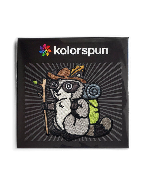 Load image into Gallery viewer, Raccoon Hiker Patch by Kolorspun
