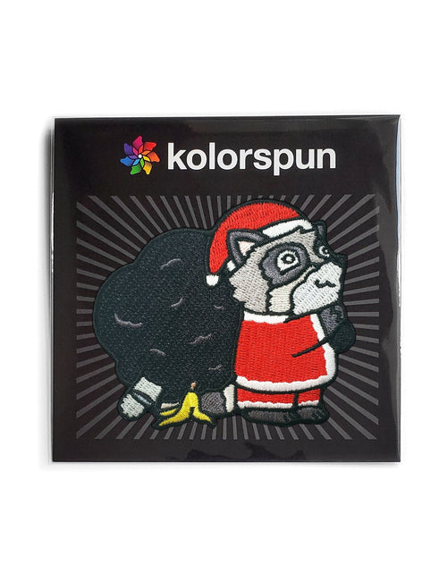Load image into Gallery viewer, Raccoon Santa Patch by Kolorspun
