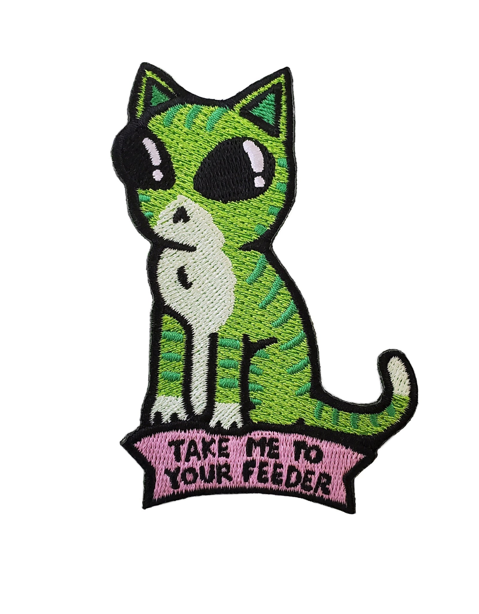 Take Me To Your Feeder Cat Patch by Kolorspun