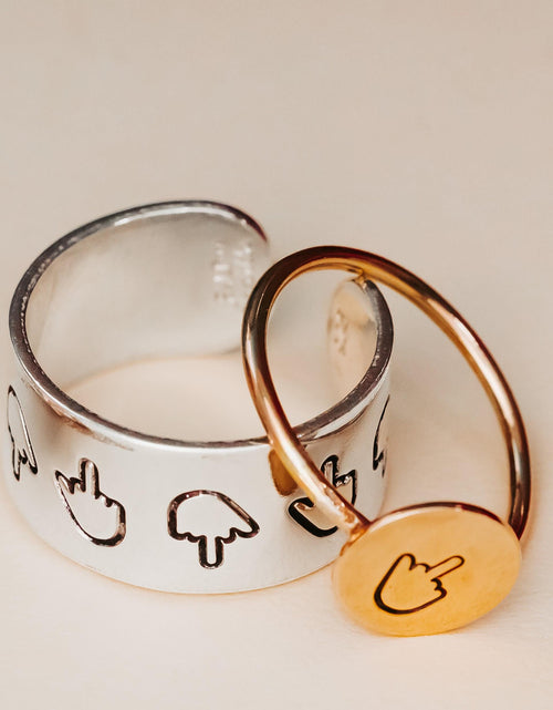 Load image into Gallery viewer, Middle Finger Wide Band Ring by Salt and Sparkle
