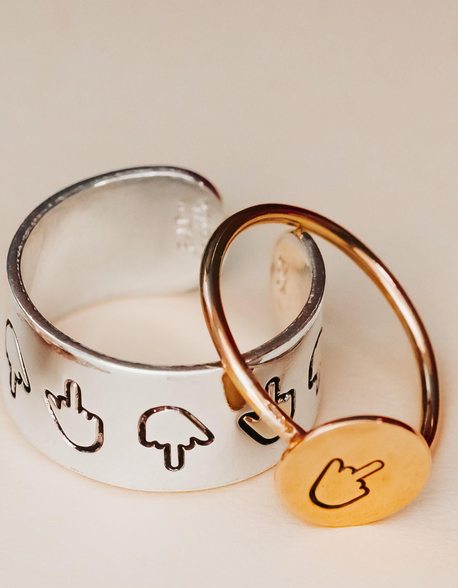 Middle Finger Wide Band Ring by Salt and Sparkle
