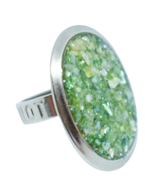Load image into Gallery viewer, Green Sunset Shell Resin Ring by The Urban Charm

