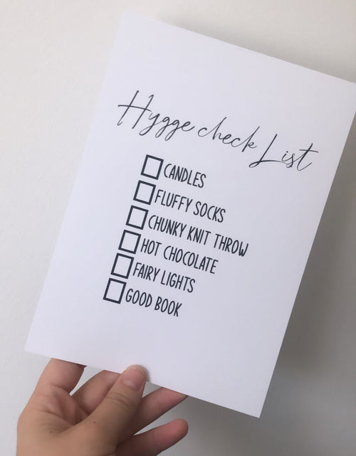 Load image into Gallery viewer, Hygge Check List Candle Simple Wall Humorous Home Decor Print by WinsterCreations™ Official Store
