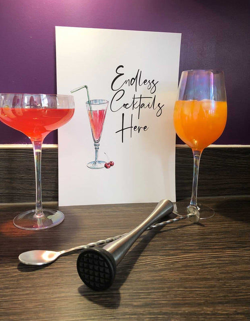 Load image into Gallery viewer, Endless Cocktails Here Summer Seasonal Alcohol Wall Home Decor Print by WinsterCreations™ Official Store
