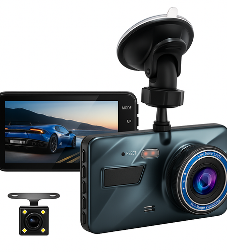HD 1080P Car Dual Lens Dash Cam 4" DVR Recorder Front & Rear Camera Night Vision