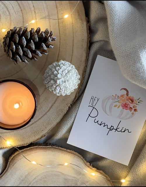 Load image into Gallery viewer, Hey Pumpkin White Floral Pumpkin Autumn 2021 Seasonal Wall Home Decor Print by WinsterCreations™ Official Store
