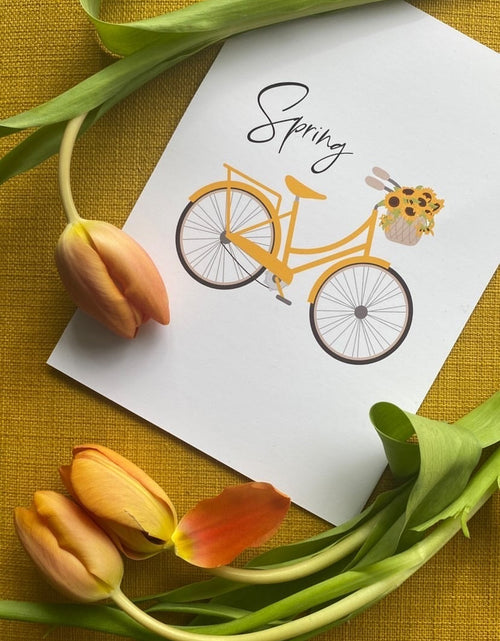 Load image into Gallery viewer, Spring Yellow Bike Spring Seasonal Wall Home Decor Print by WinsterCreations™ Official Store
