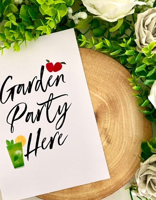 Load image into Gallery viewer, Garden Party Here Summer Seasonal Wall Home Decor Print by WinsterCreations™ Official Store
