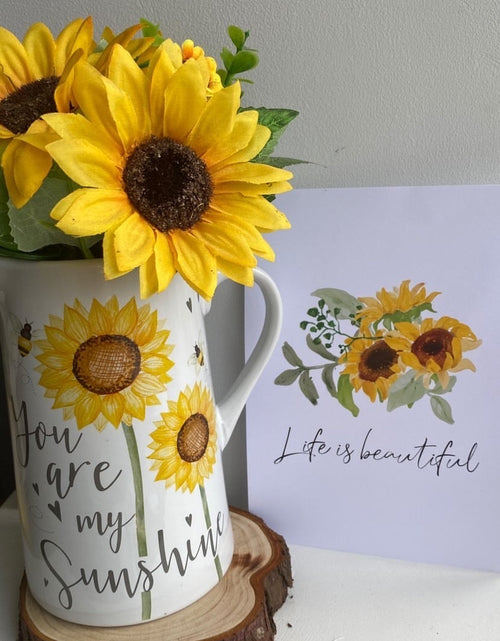 Load image into Gallery viewer, Life is beautiful Sunflower Spring Seasonal Wall Home Decor Print by WinsterCreations™ Official Store
