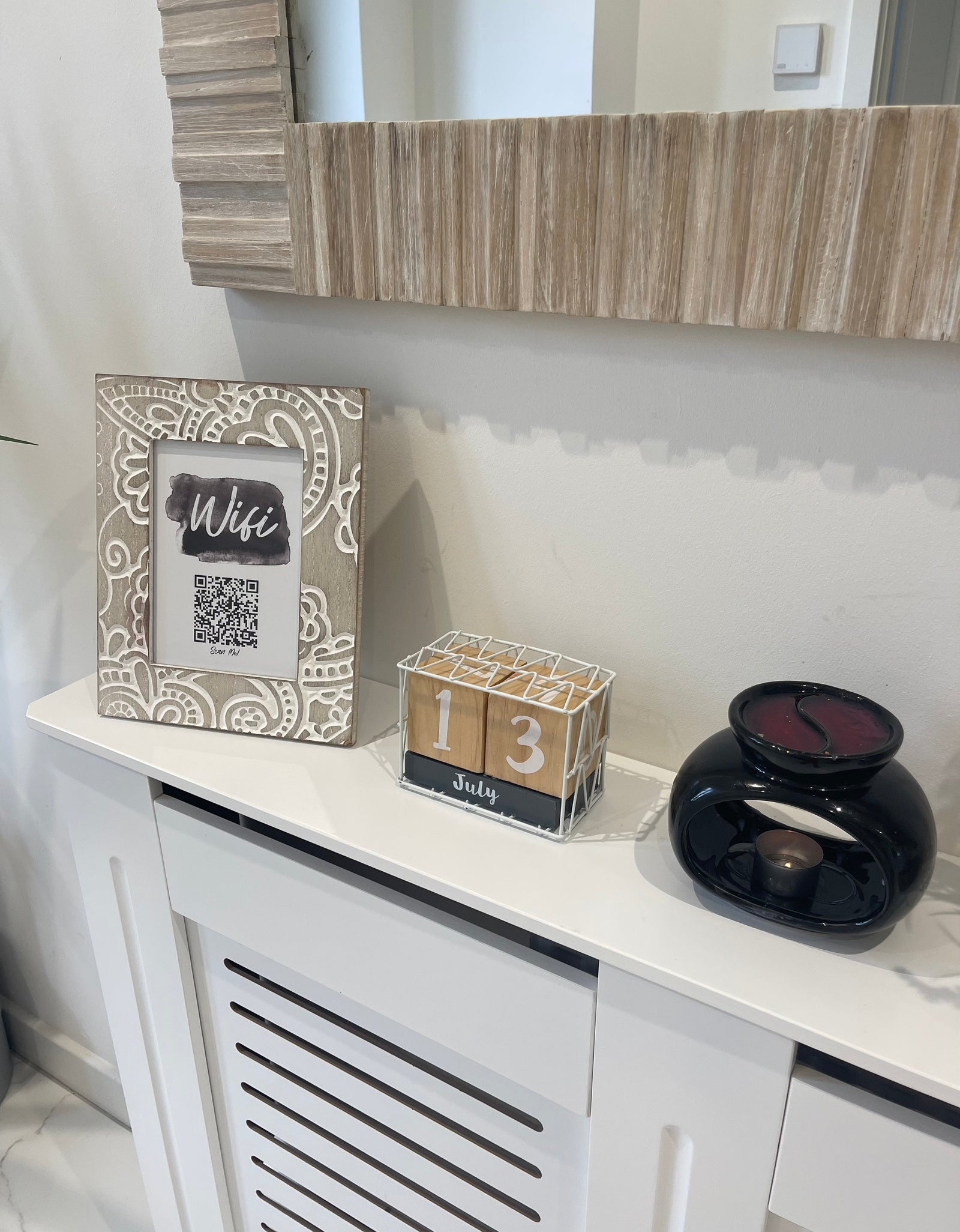 Wifi Black Watercolour Splatter Scan Me! Wifi QR Scan Home Wall Decor Print by WinsterCreations™ Official Store