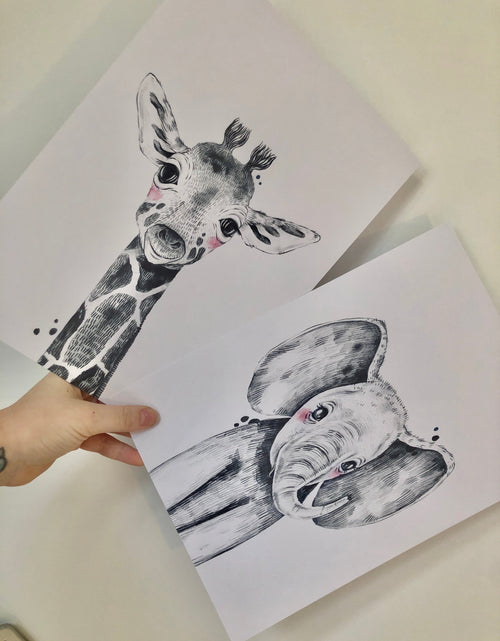 Load image into Gallery viewer, Giraffe Nursery Children's Room Wall Decor Print - Giraffe Only by WinsterCreations™ Official Store
