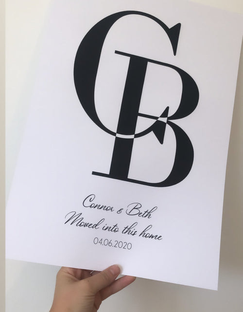 Load image into Gallery viewer, Couple Names Initials Date Moved Into This Home Wall Decor Print by WinsterCreations™ Official Store
