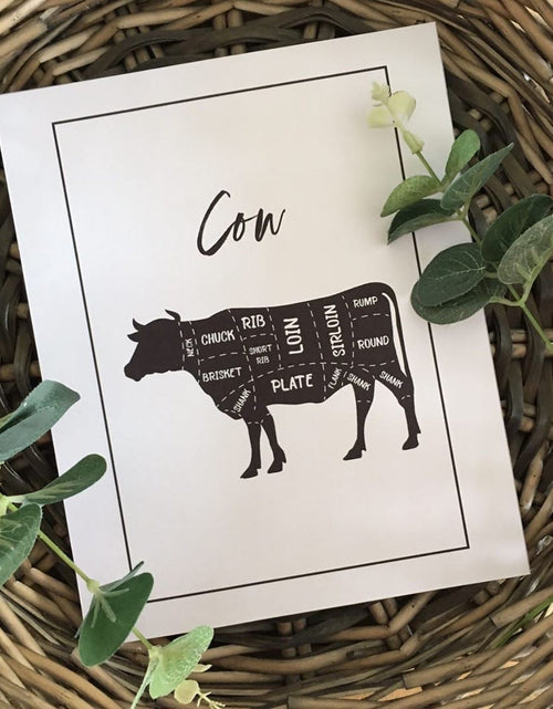 Load image into Gallery viewer, NEW Cow Beef Cuts Simple Cool Kitchen Farmhouse Wall Decor Print by WinsterCreations™ Official Store
