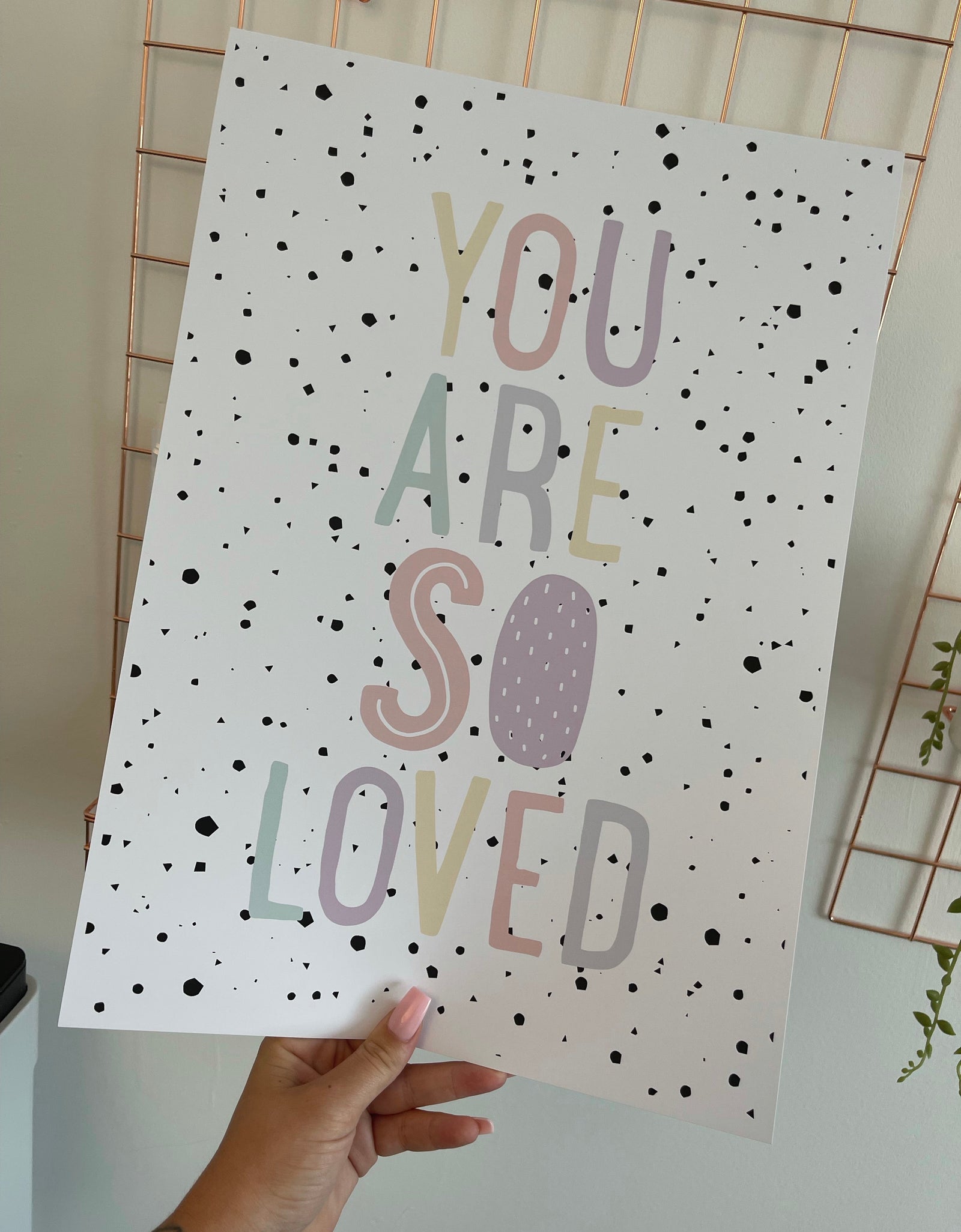 You Are So Loved Muted Pastel Colours Nursery Scandinavian Style Children's Room Wall Decor Print by WinsterCreations™ Official Store