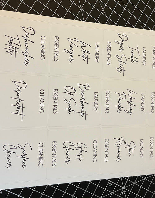 Load image into Gallery viewer, Laundry &amp; Cleaning Waterproof White Sticker Bundle Fancy Font - 6.35cm x 7.2cm / 12 Labels by WinsterCreations™ Official Store

