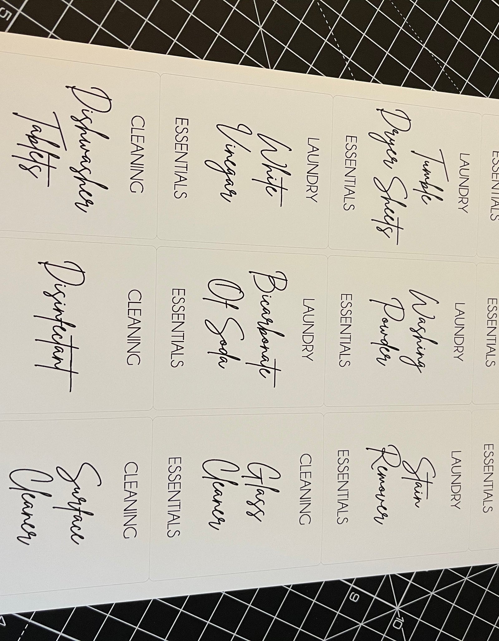 Laundry & Cleaning Waterproof White Sticker Bundle Fancy Font - 6.35cm x 7.2cm / 12 Labels by WinsterCreations™ Official Store