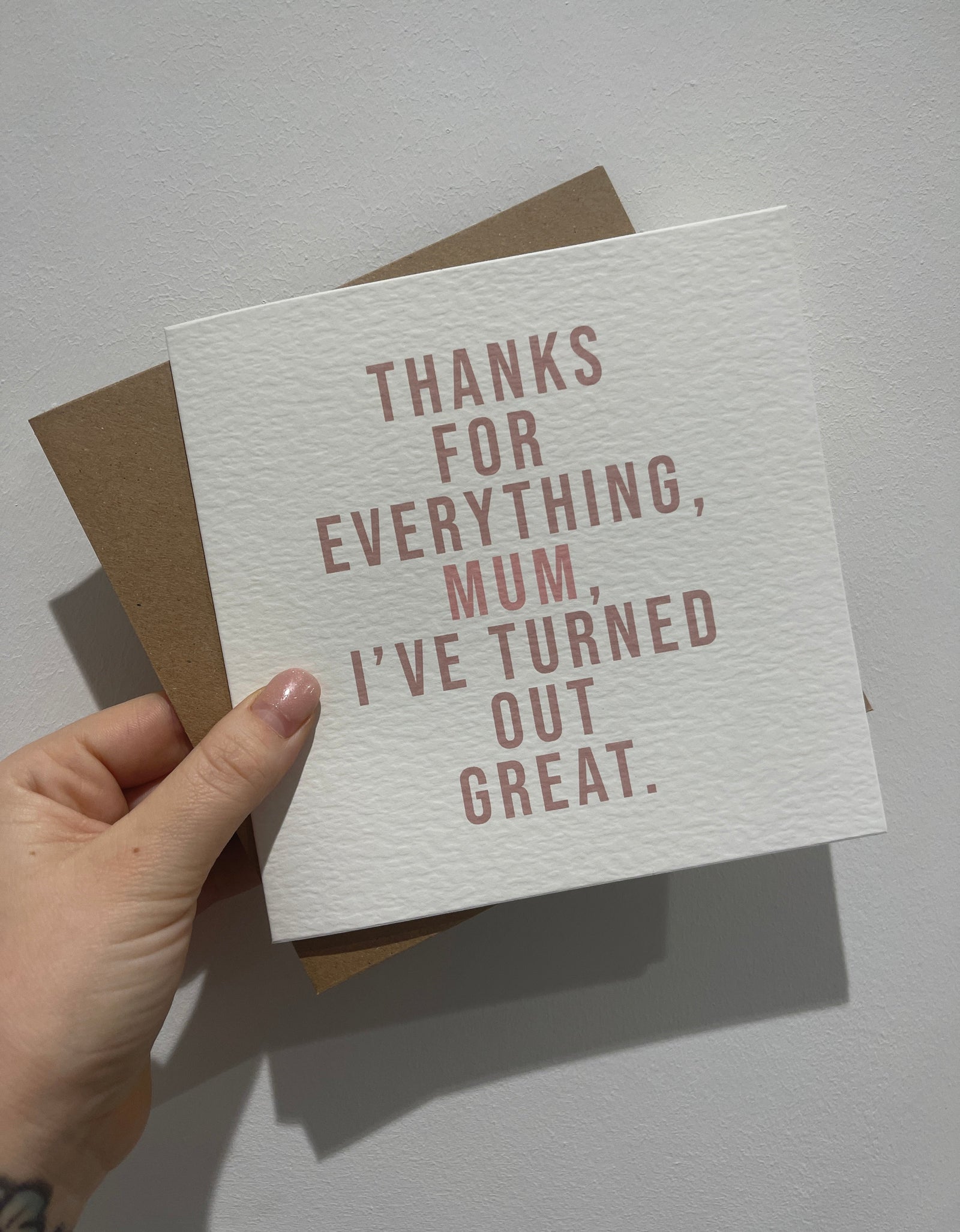 Thanks For Everything Mum Mothers Day Cute Funny Humorous Hammered Card & Envelope by WinsterCreations™ Official Store