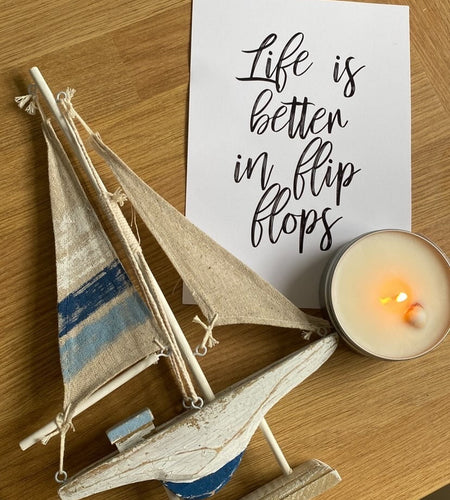 Life Is Better In Flip Flops Summer Seasonal Wall Home Decor Print by WinsterCreations™ Official Store