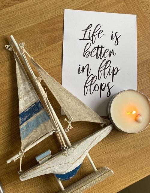 Load image into Gallery viewer, Life Is Better In Flip Flops Summer Seasonal Wall Home Decor Print by WinsterCreations™ Official Store
