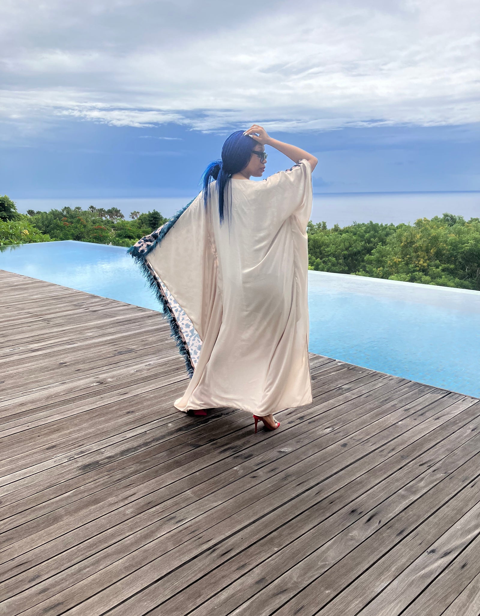 Bali Empress Dress with Plumage Detail by KIKIKAMANUInc