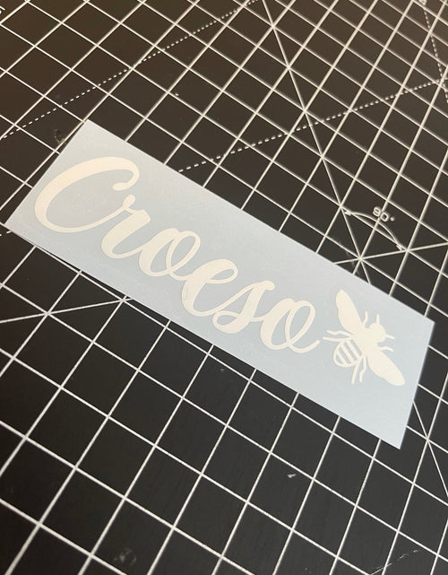 Load image into Gallery viewer, Croeso Welcome Welsh Bumble Bee Letter Box Door Decor House Sticker Label by WinsterCreations™ Official Store
