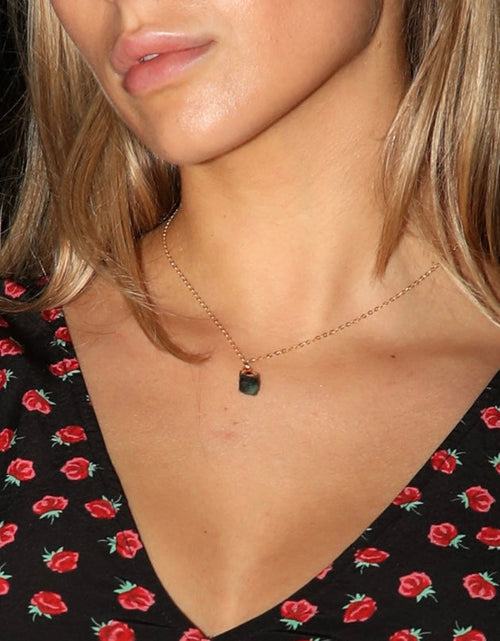 Load image into Gallery viewer, Raw Emerald or Amethyst Nugget Necklace by Toasted Jewelry
