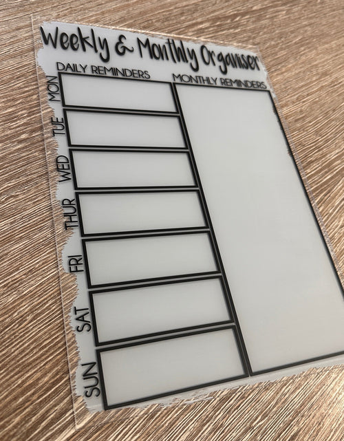 Load image into Gallery viewer, Weekly &amp; Monthly Painted Organiser Planner A4 Clear Acrylic Wipeable Sign With Drywipe Pen by WinsterCreations™ Official Store
